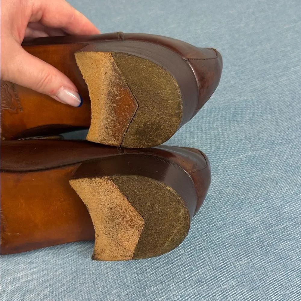 Tiger Made in Italy Brown Leather Slip-On Loafers Men’s Size 10 D Dress Shoes - Picture 8 of 11